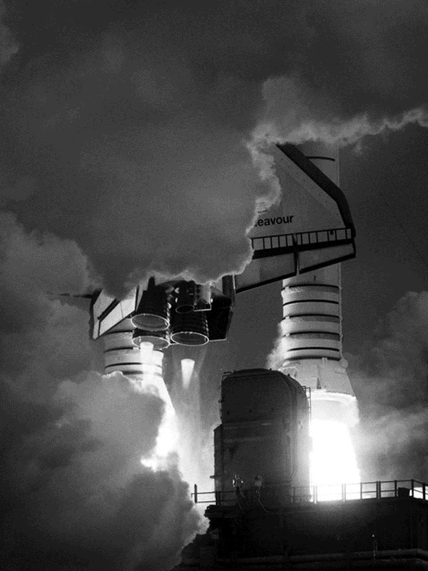 Space Shuttle Endeavour blasting off with thick smoke for Other e-reader wallpaper or screensaver featuring space-shuttle and endeavour and more
