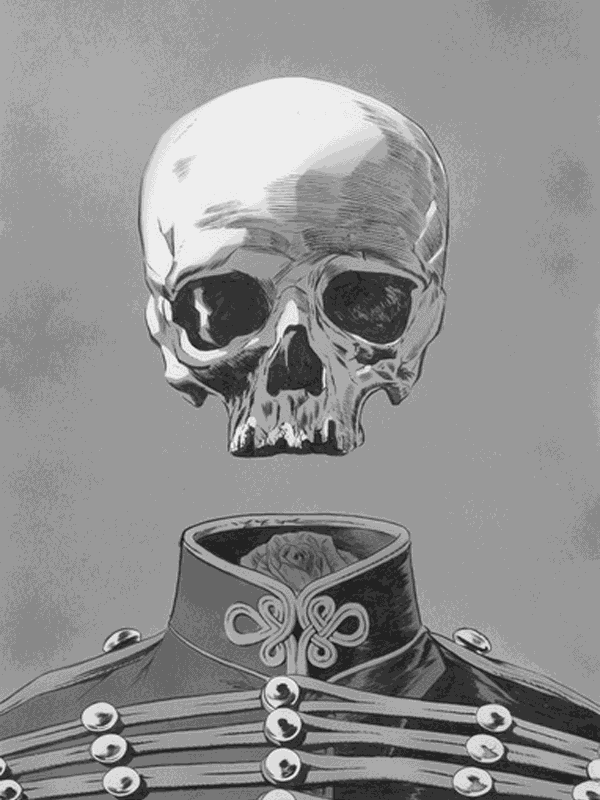 Skeleton with military uniform and rose for Other e-reader wallpaper or screensaver featuring skeleton and gothic and more