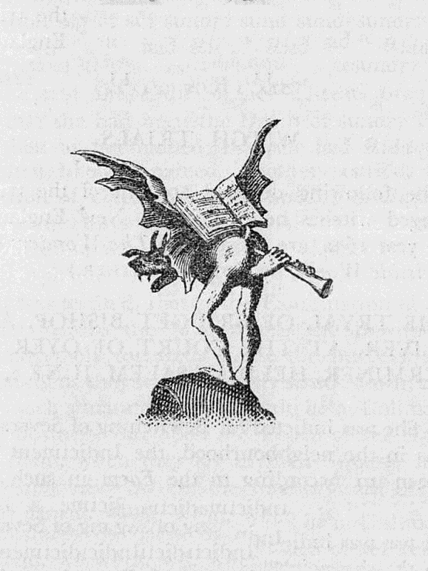 Winged creature with book and flute for Other e-reader wallpaper or screensaver featuring mythology and illustration and more