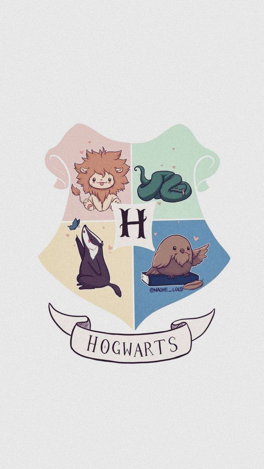 Cute Hogwarts Crest with Animals for Other e-reader wallpaper or screensaver featuring hogwarts and harry potter and more