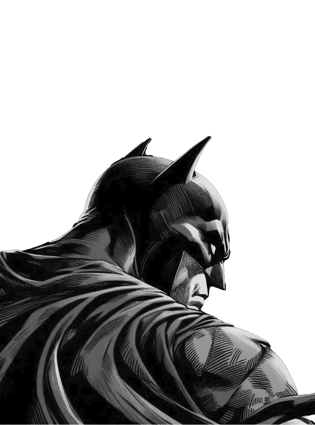 Batman looking over his shoulder in black and white for Other e-reader wallpaper or screensaver featuring batman and dc comics and more
