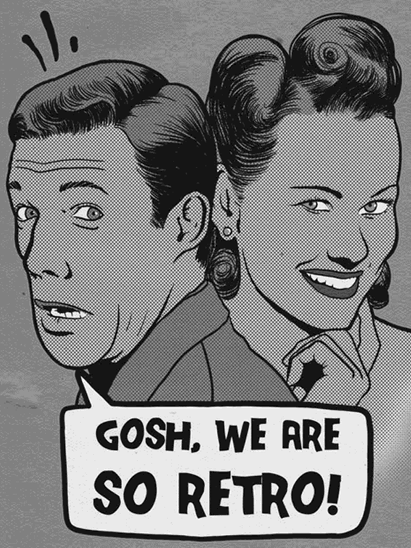 Couple in retro style with speech bubble for Other e-reader wallpaper or screensaver featuring retro and couple and more