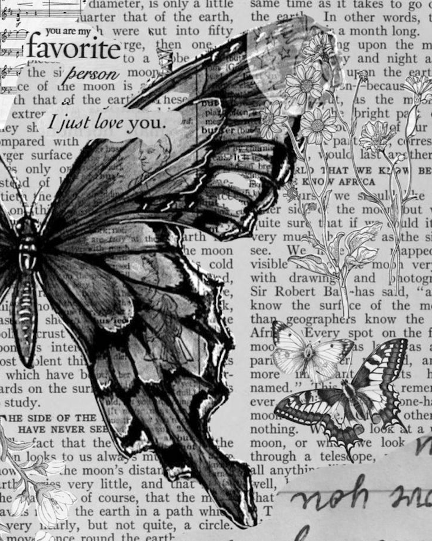 Butterfly and text collage for Other e-reader wallpaper or screensaver featuring collage and butterfly and more