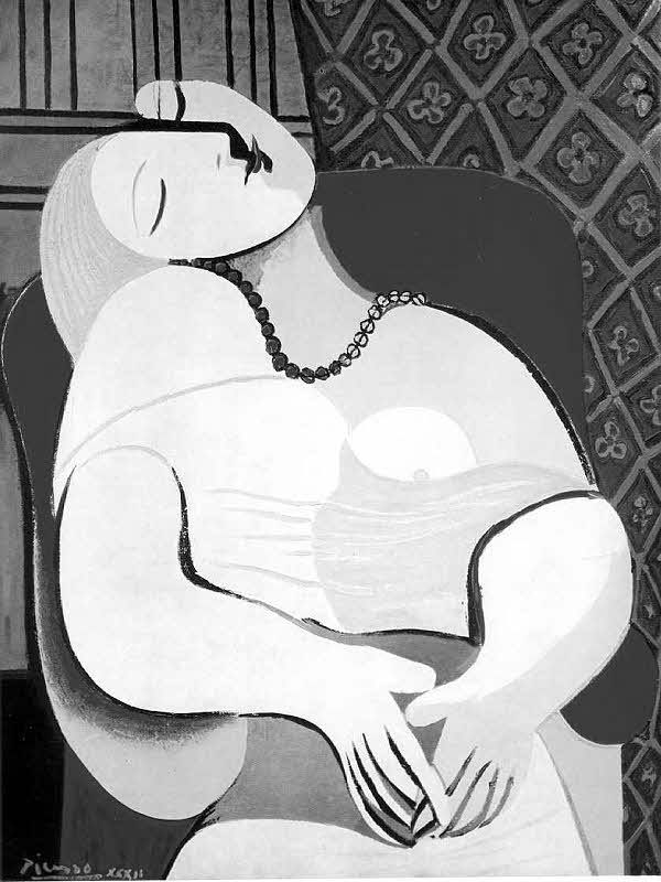 Woman Sleeping in an Armchair for Other e-reader wallpaper or screensaver featuring picasso and sleeping and more