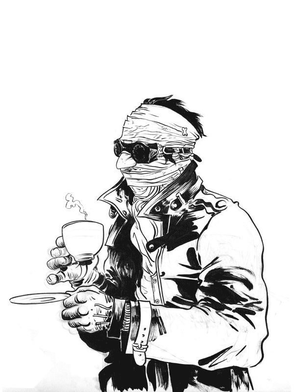 Invisible Man with coffee for Other e-reader wallpaper or screensaver featuring invisible-man and comic and more
