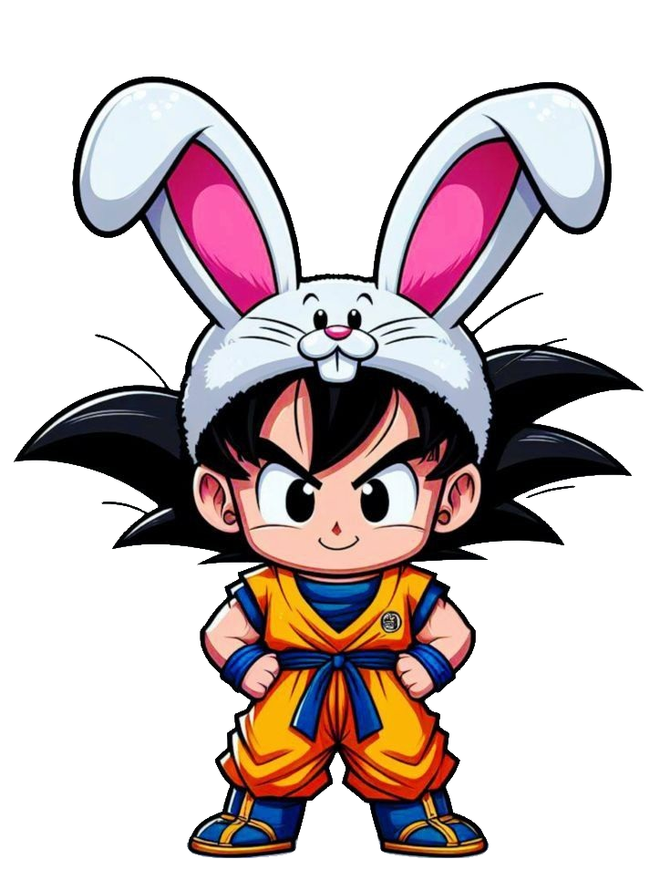 Easter Goku for Kobo Libra e-reader wallpaper or screensaver featuring png and anime and more