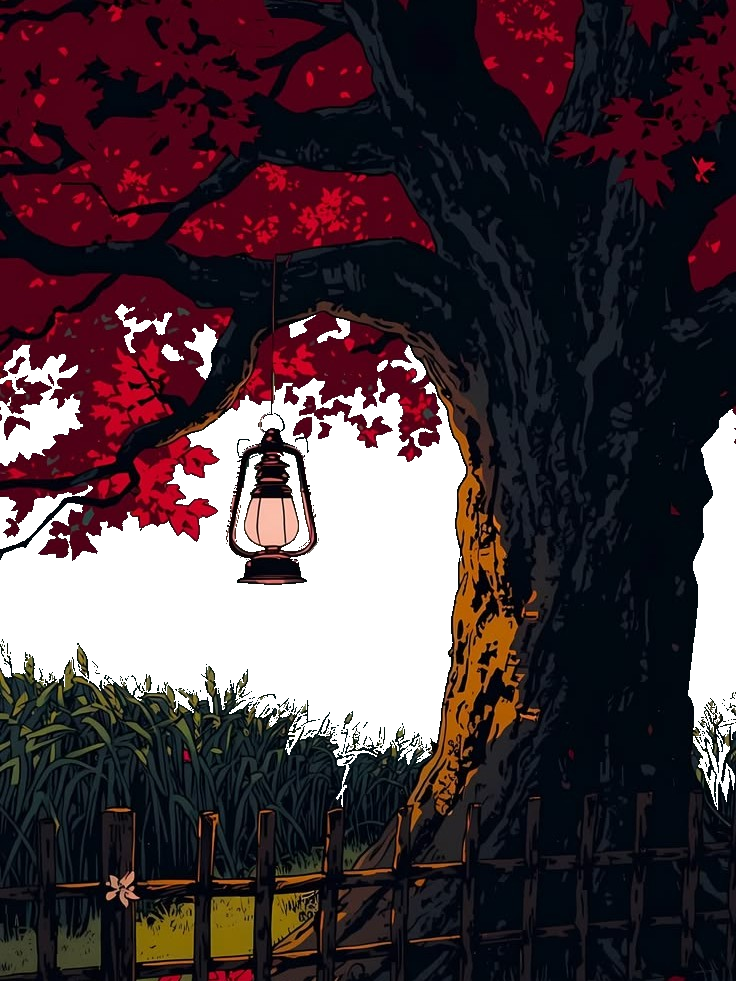 red tree and lantern for e-reader e-reader wallpaper or screensaver featuring png and nature and more