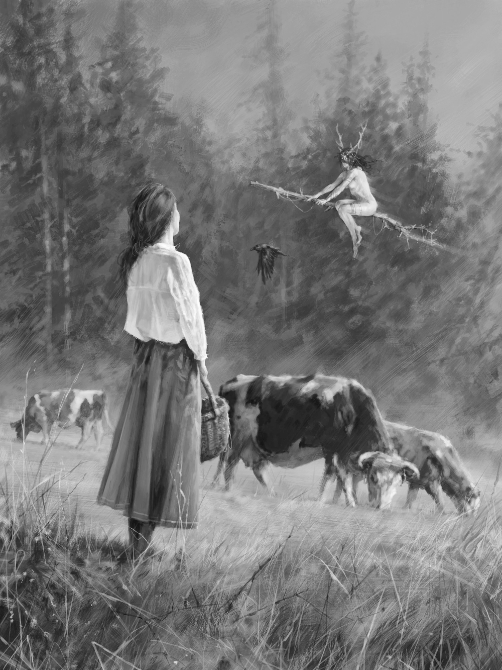 If I only could...  for Other e-reader wallpaper or screensaver featuring witch and girl and more