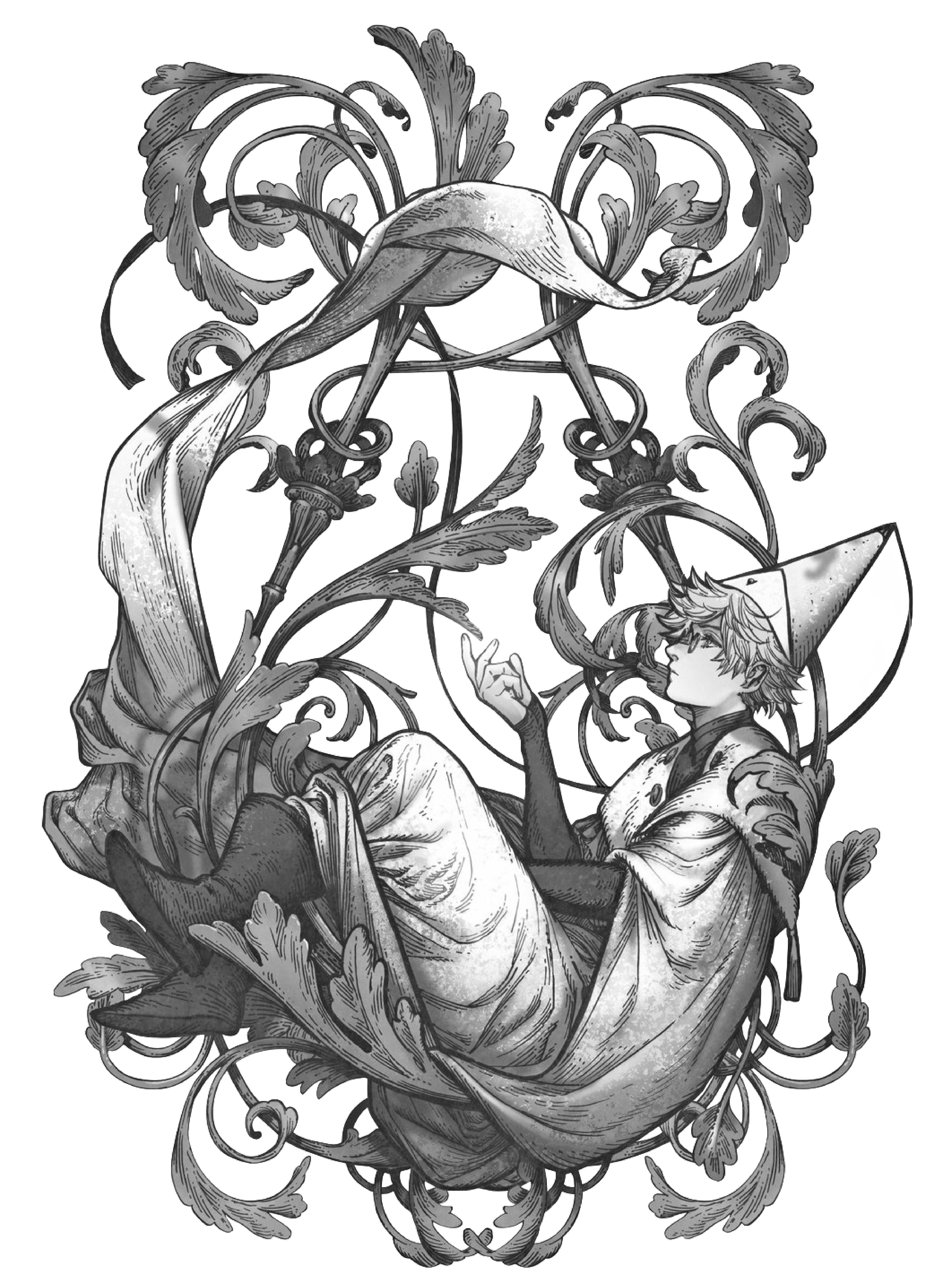 Witch Hat Atelier - Qifrey (Clear Ver.) for Kindle Paperwhite e-reader wallpaper or screensaver featuring witch hat atelier and qifrey and more