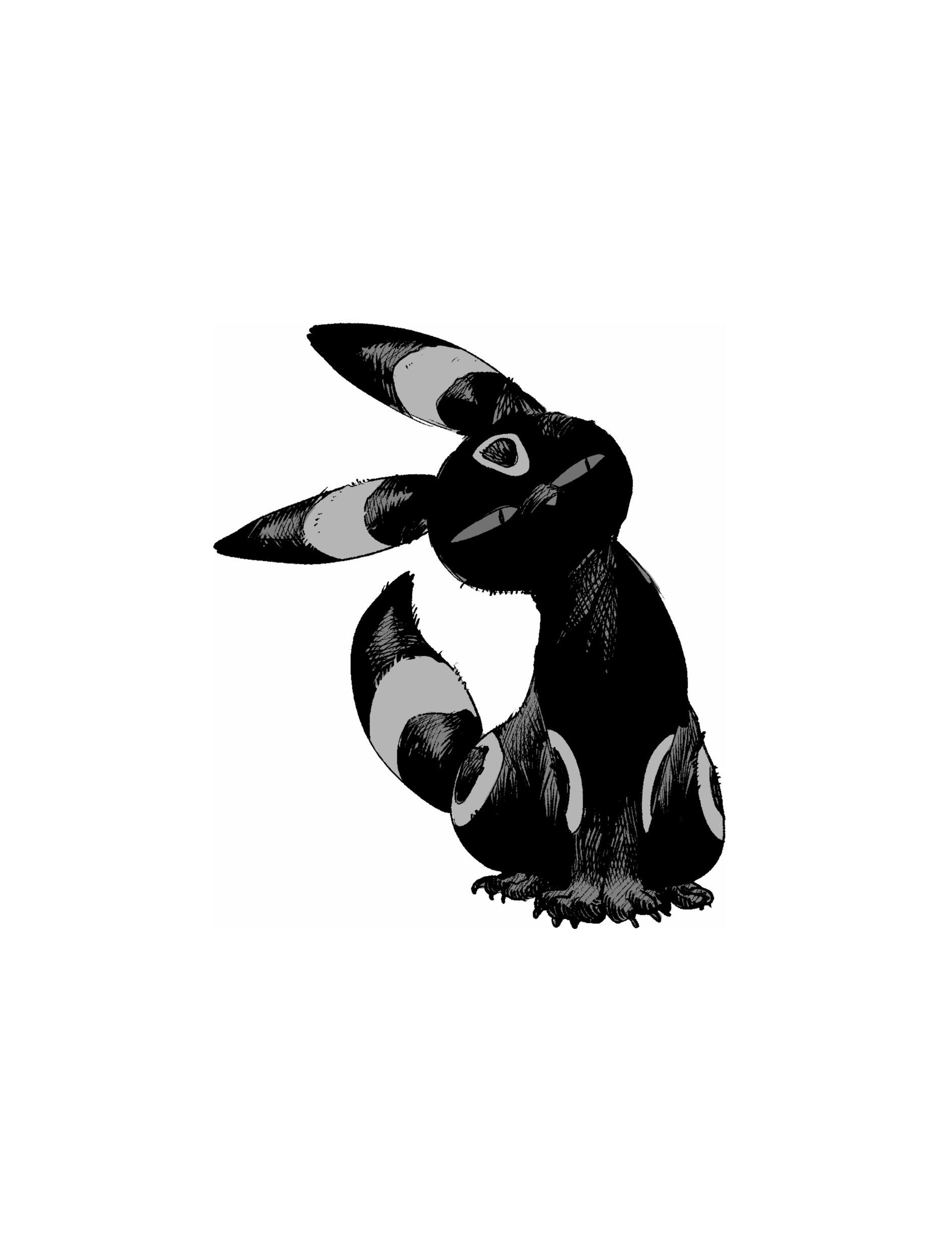 Black creature with striped ears and tail for Other e-reader wallpaper or screensaver featuring creature and black and more