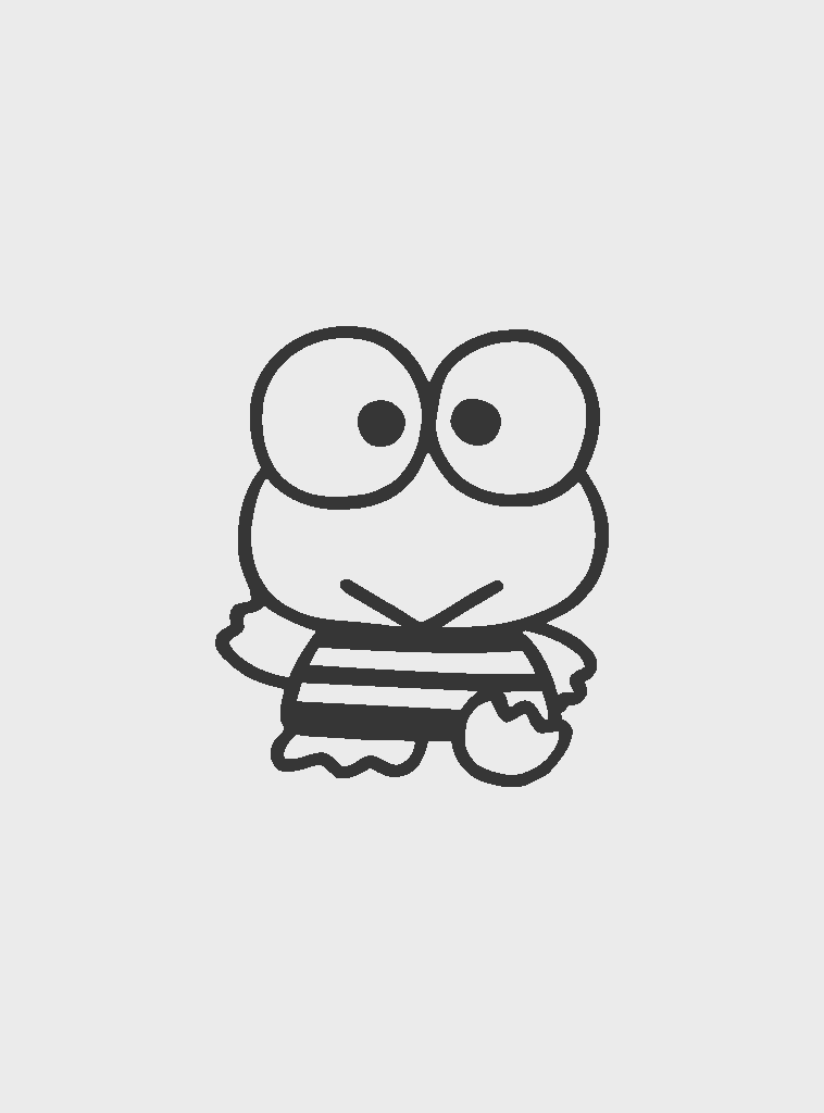 Keroppi frog wearing a striped shirt for Other e-reader wallpaper or screensaver featuring keroppi and frog and more