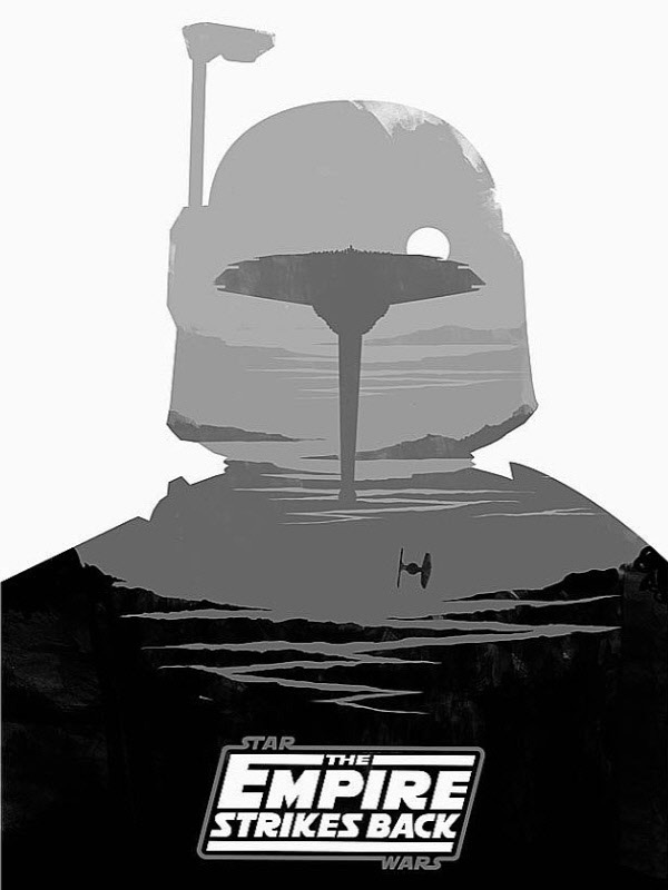 Boba Fett Helmet Landscape The Empire Strikes Back Poster for Other e-reader wallpaper or screensaver featuring star wars and minimalist and more