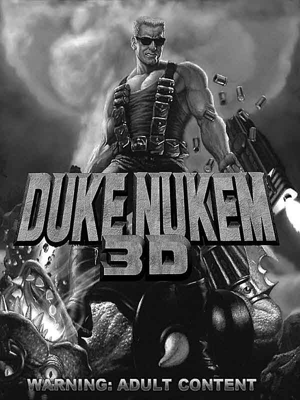Duke Nukem 3D game cover art with Duke holding a gun for Other e-reader wallpaper or screensaver featuring duke and nukem and more