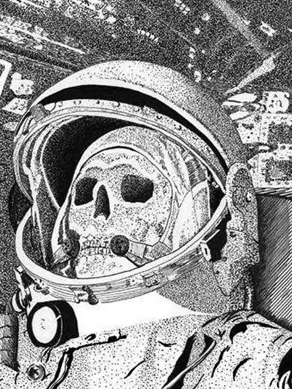 Astronaut Skull in Helmet for Other e-reader wallpaper or screensaver featuring skull and astronaut and more