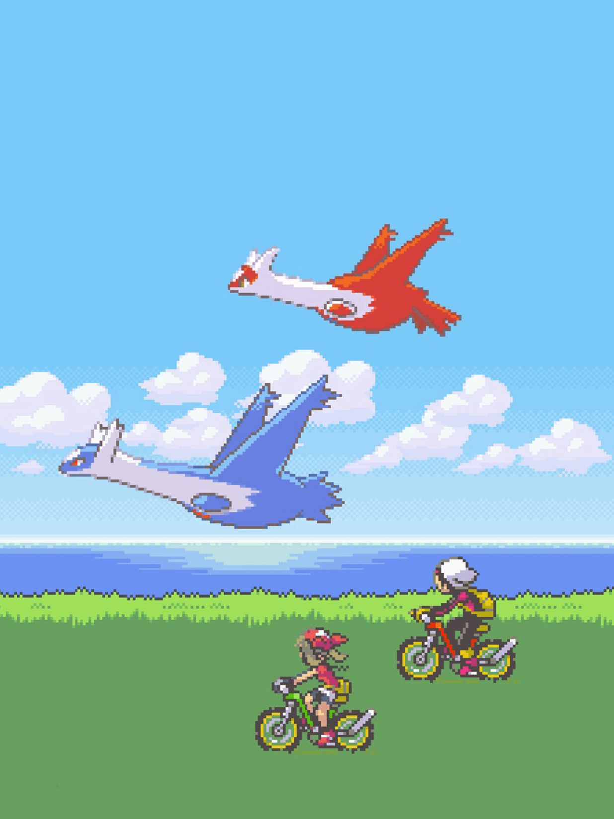 Pokemon Emerald  for e-reader e-reader wallpaper or screensaver featuring pokemon and latios and more