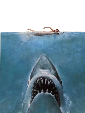 Jaws for Kobo Clara e-reader wallpaper or screensaver featuring poster and animal and more