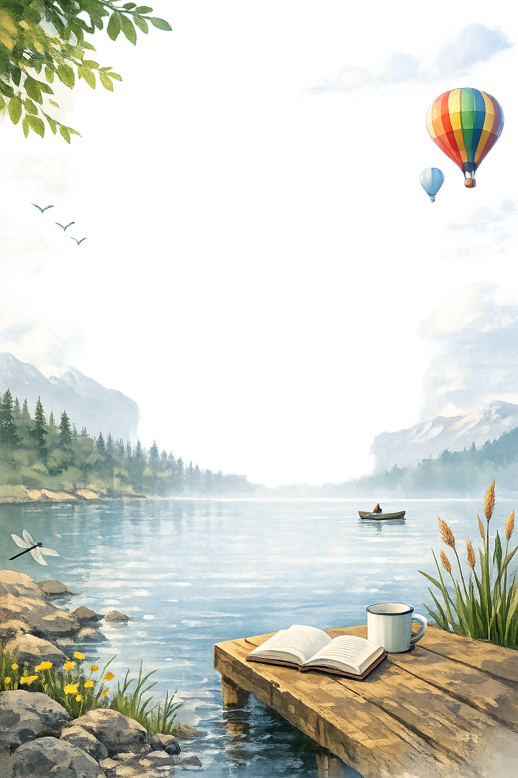 Riverside for Kobo Libra e-reader wallpaper or screensaver featuring nature and river and more