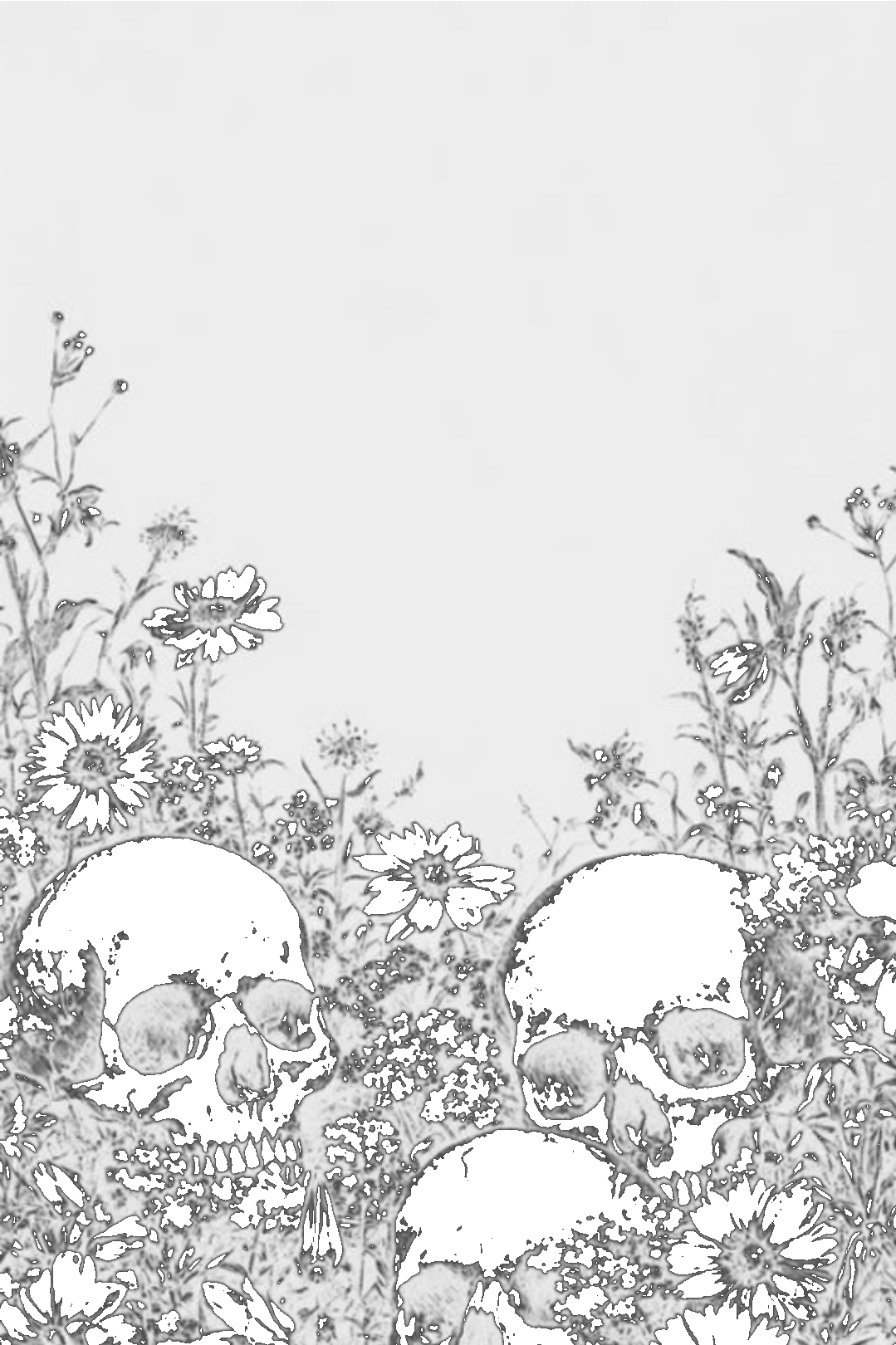 Totenkopf with Flores 🌸 for Other e-reader wallpaper or screensaver featuring black and white and minimal and more
