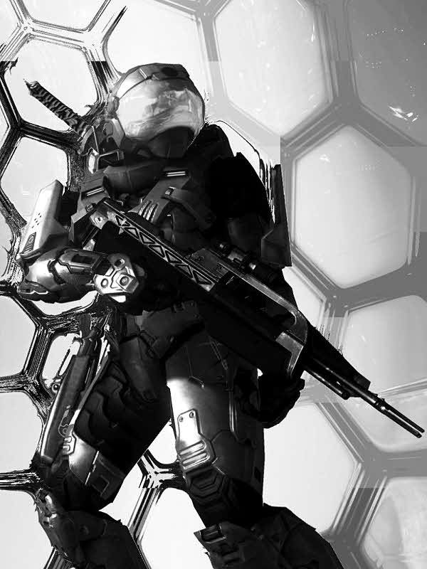 Master Chief holding an assault rifle for Other e-reader wallpaper or screensaver featuring halo and master chief and more