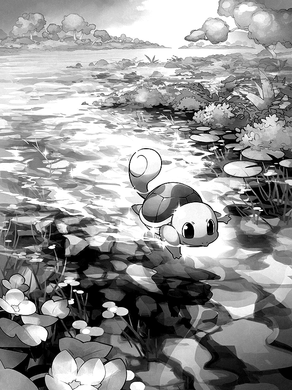 Squirtle swimming in a pond for Other e-reader wallpaper or screensaver featuring squirtle and pokemon and more
