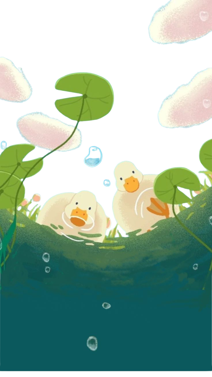 Cute Ducks for Kobo Libra e-reader wallpaper or screensaver featuring cute and nature and more