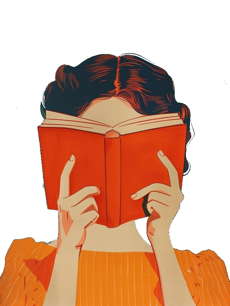 reading girl for Kindle Paperwhite e-reader wallpaper or screensaver featuring color and png