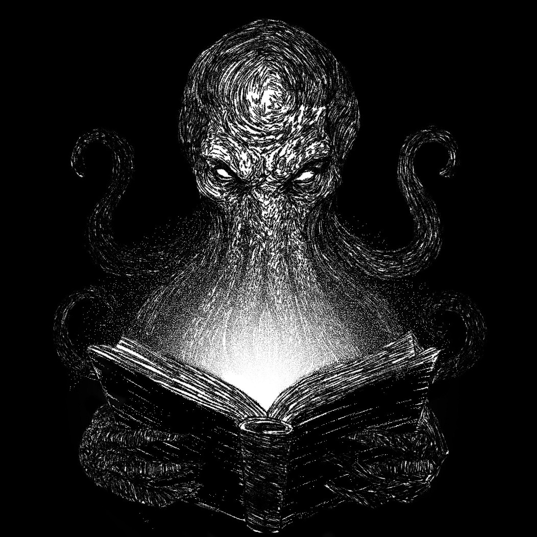 Octopus reading a glowing book for Other e-reader wallpaper or screensaver featuring octopus and book and more