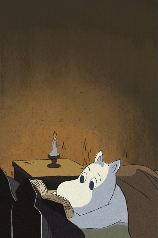Moomin reading for Other e-reader wallpaper or screensaver featuring moomin