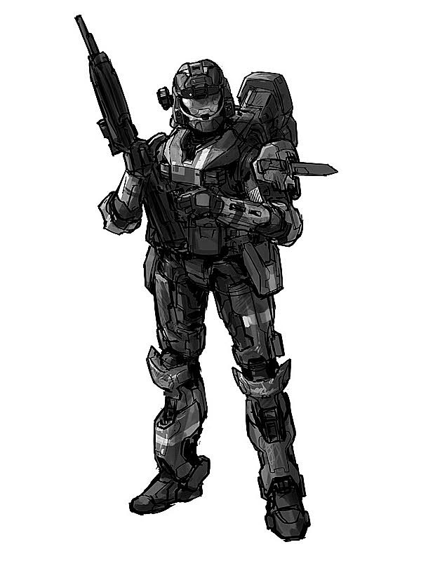 Soldier in advanced armor with rifle and knife for Other e-reader wallpaper or screensaver featuring soldier and armor and more