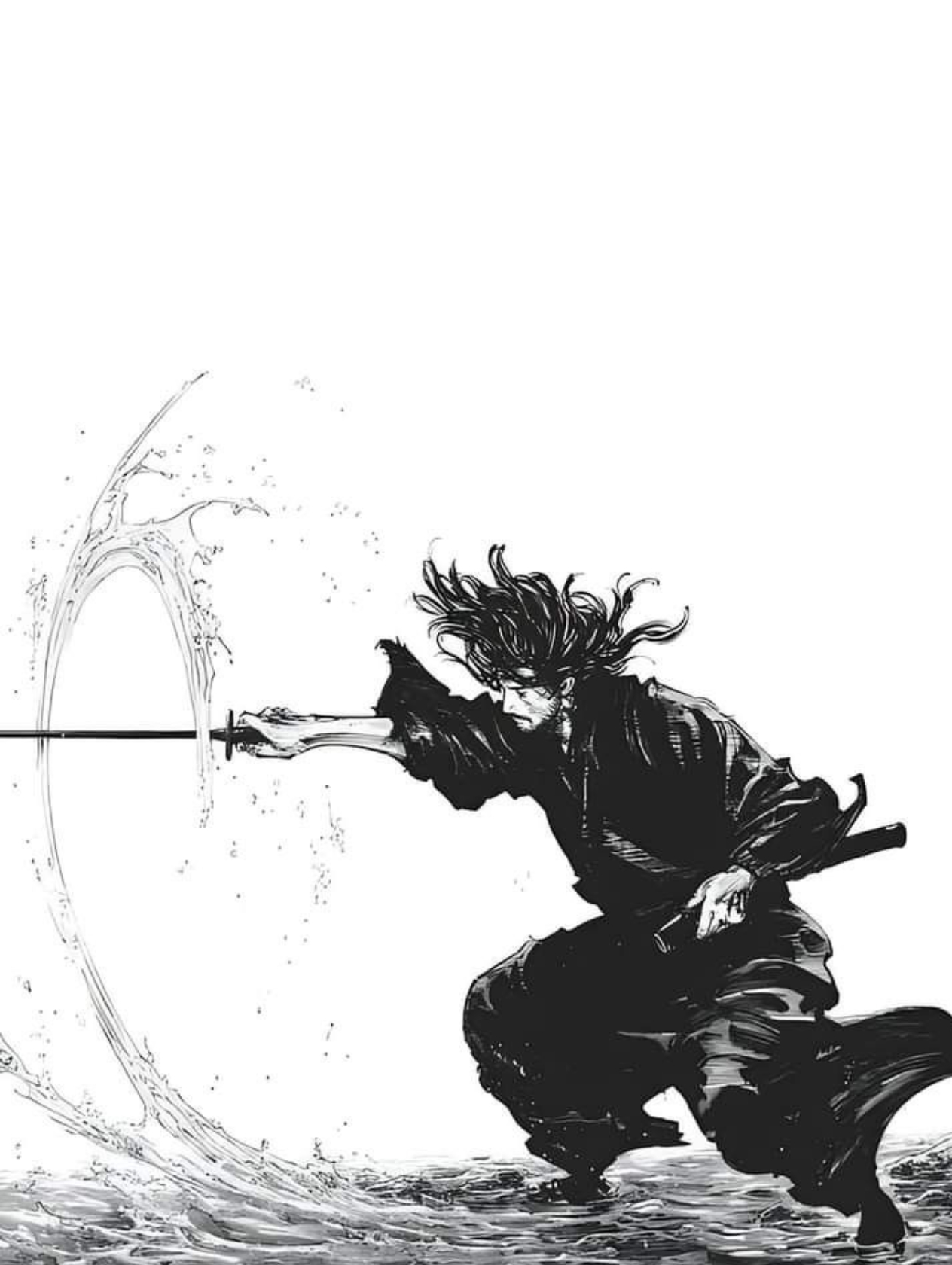 Musashi Vagabond for Kindle Paperwhite e-reader wallpaper or screensaver featuring #musashi #vagabond #sword #sword #myamoto