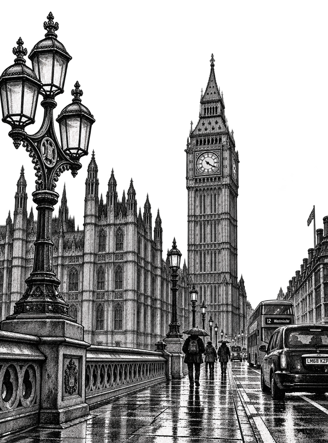 London Big Ben Houses of Parliament for Other e-reader wallpaper or screensaver featuring black and white and london and more