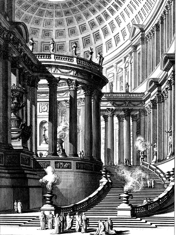 Architectural engraving of a grand classical interior with a dome for Other e-reader wallpaper or screensaver featuring architecture and engraving and more