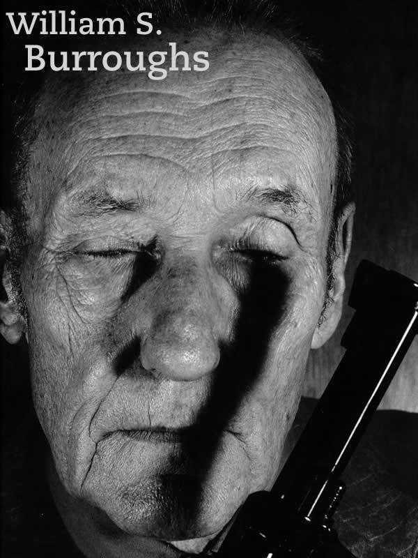 William S. Burroughs portrait with gun for Other e-reader wallpaper or screensaver featuring william-s-burroughs and author and more