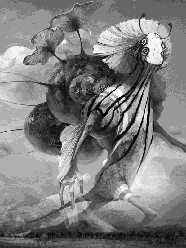 Surreal creature with shell and wings for Other e-reader wallpaper or screensaver featuring surreal and creature and more