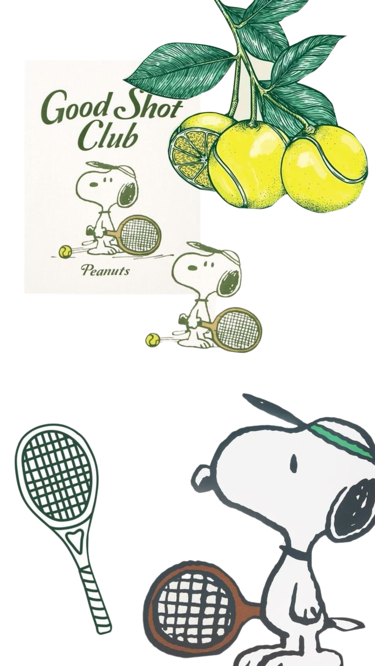 Snoopy and Tennis for Kobo Libra e-reader wallpaper or screensaver featuring snoopy and cute and more