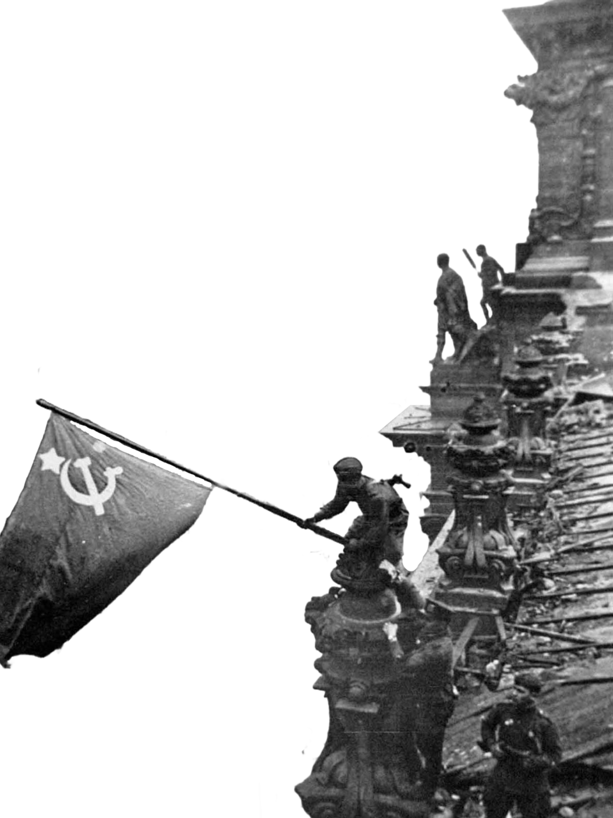 Raising a Flag over the Reichstag for Kindle Paperwhite e-reader wallpaper or screensaver featuring photography and history and more