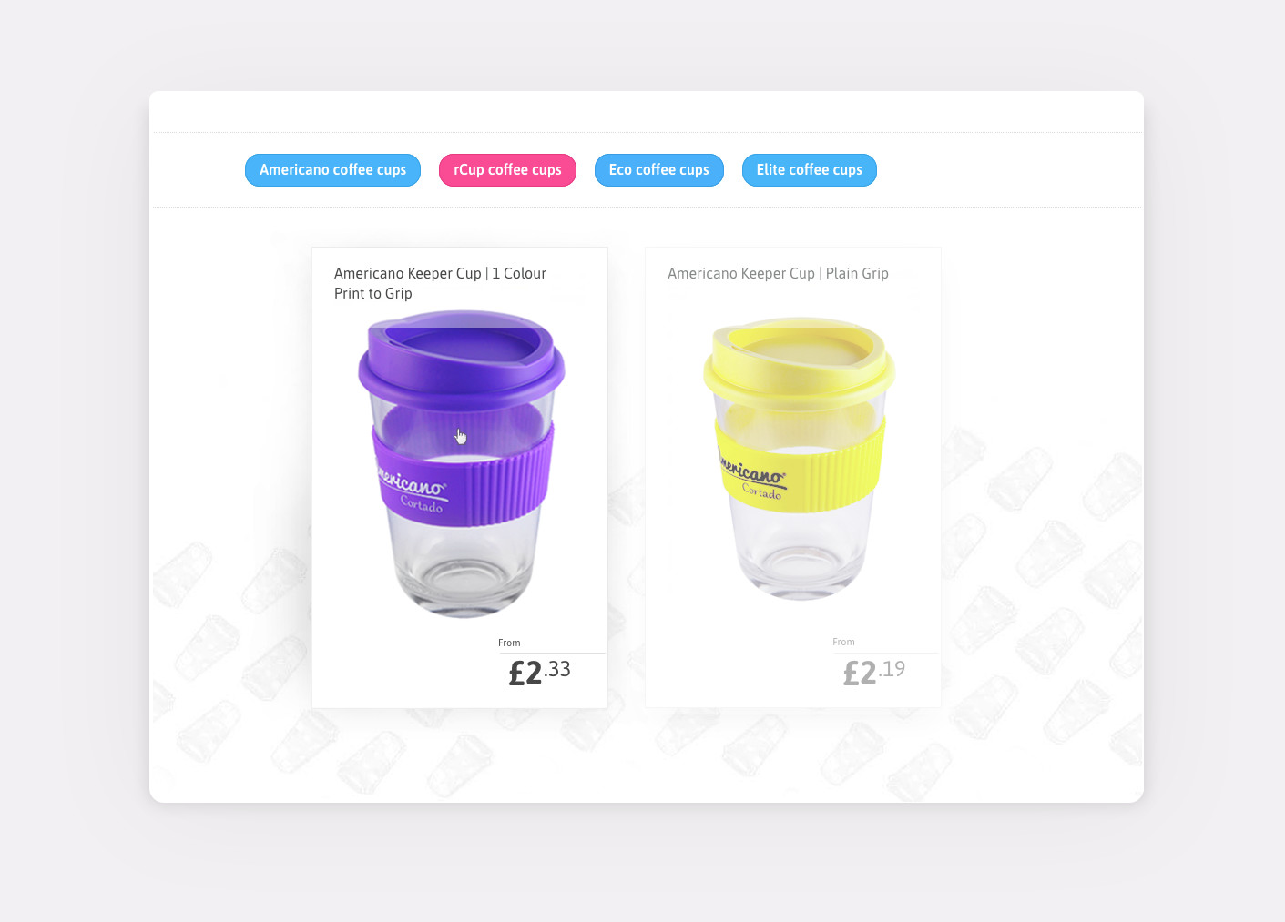 coffeecups case study pick your product view