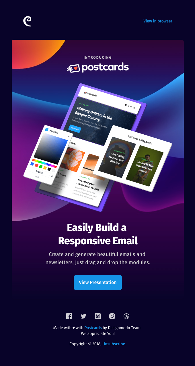 Introducing Postcards Simple Drag Drop Email Template Builder