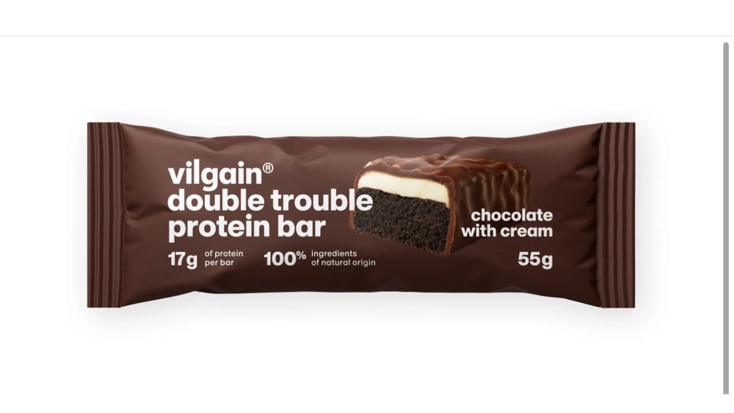 Vilgain Double Trouble Protein Bar dvojitá čokoláda s krémem 