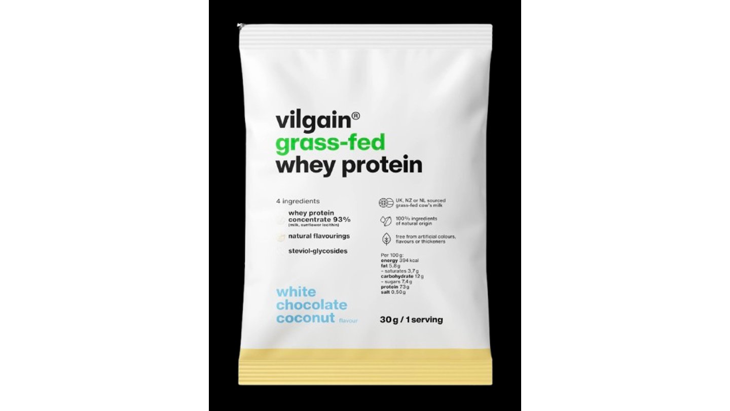 Vilgain Grass-Fed Whey Protein bílá čokoláda a kokos 30 g