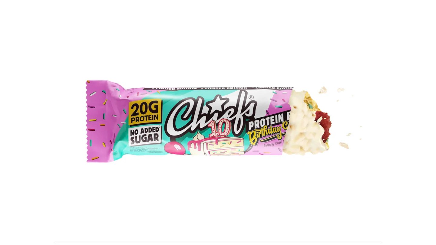 CHIEFS - proteinová tyčinka - birthday cake 55g