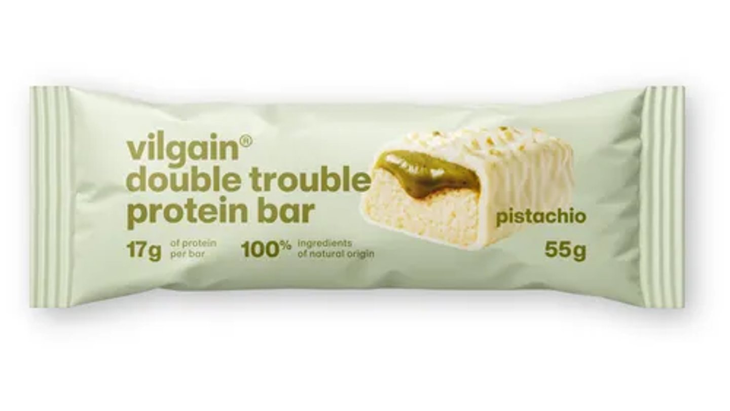 vilgain - double trouble protein bar - pistácie
