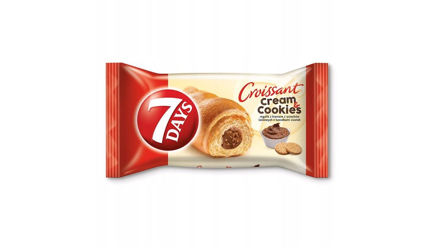 	7DAYS Croissant oriešok s kúskami sušienok 60g