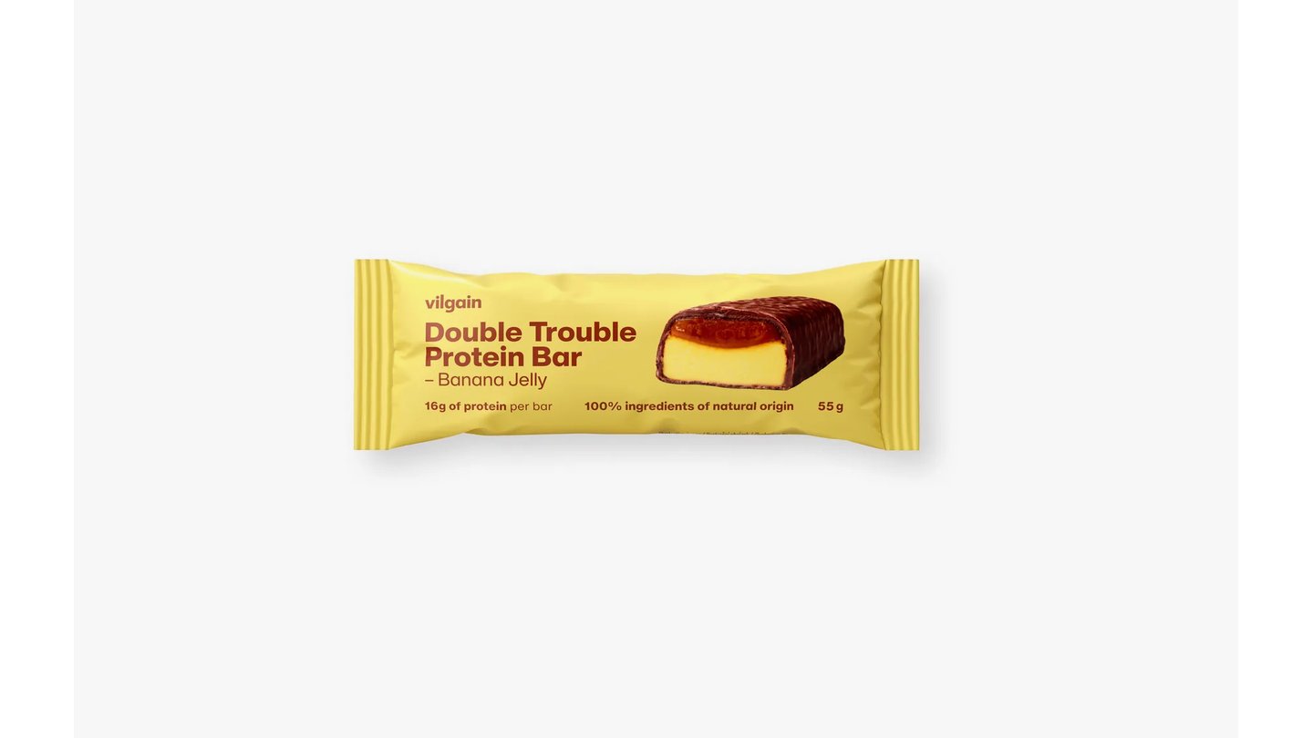 Vilgain Double Trouble Protein Bar - Banánové želé 