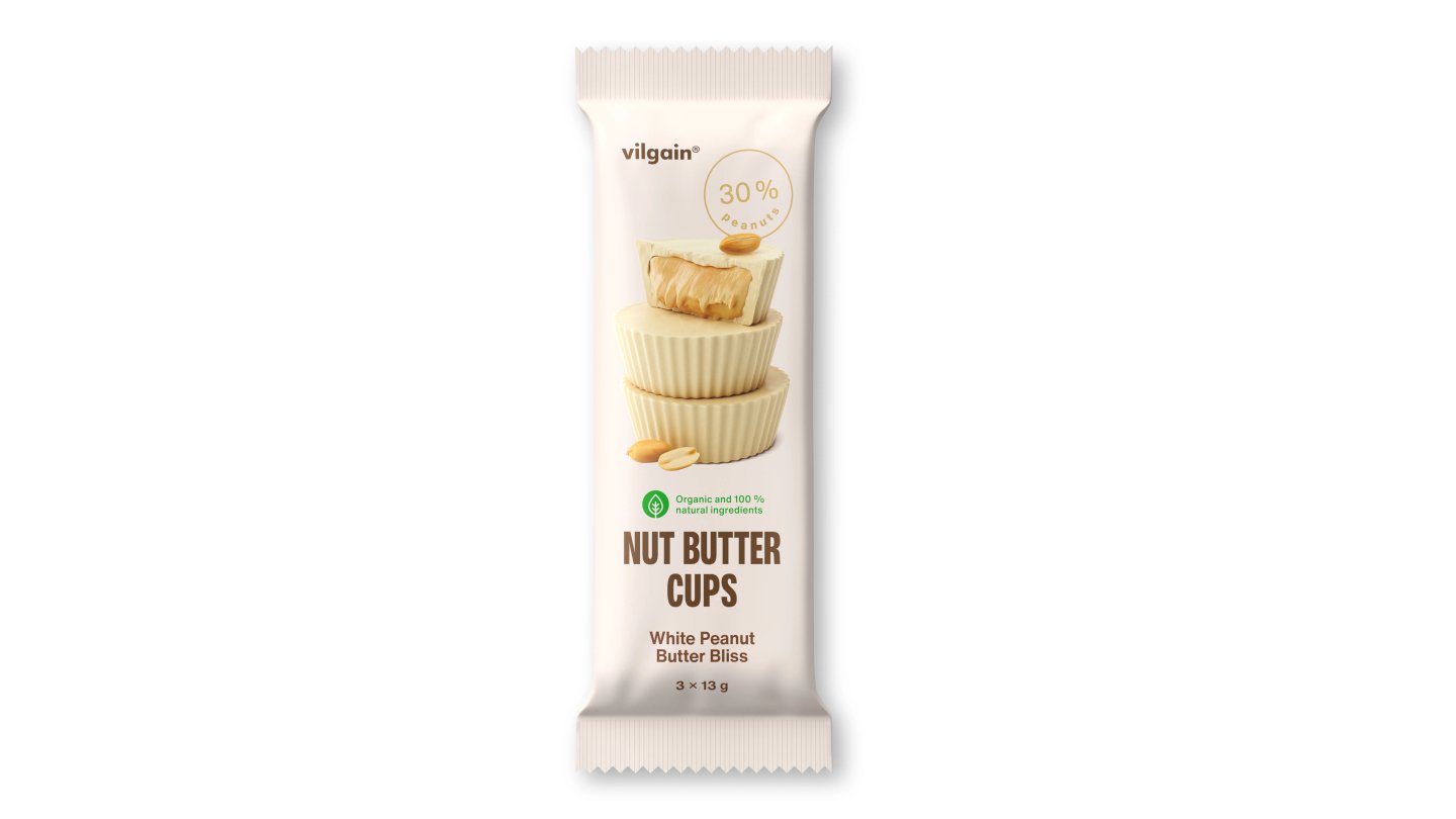 Vilgain Nut Butter Cups BIO - Arašídové máslo v bílé čokoládě 