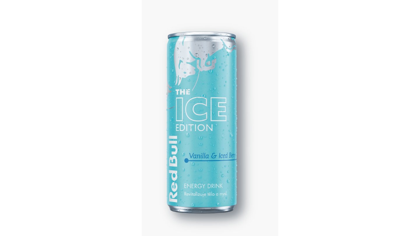 RED BULL Ice Edition s příchutí vanilky a ledové borůvky  energy drik 250 ml