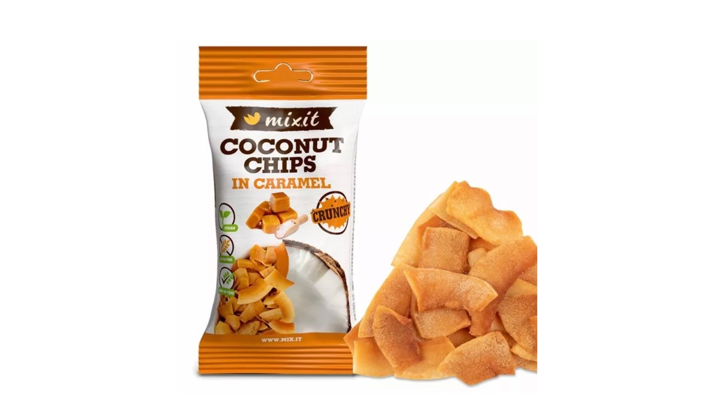 Mixit kokosové chipsy Karamel