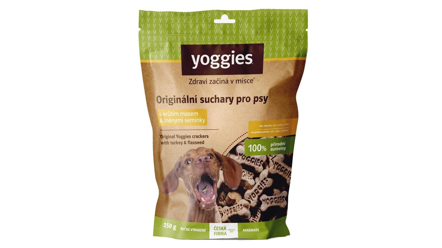 Yoggies - suchary pro psy s krůtím masem a lněným semínkem 150g