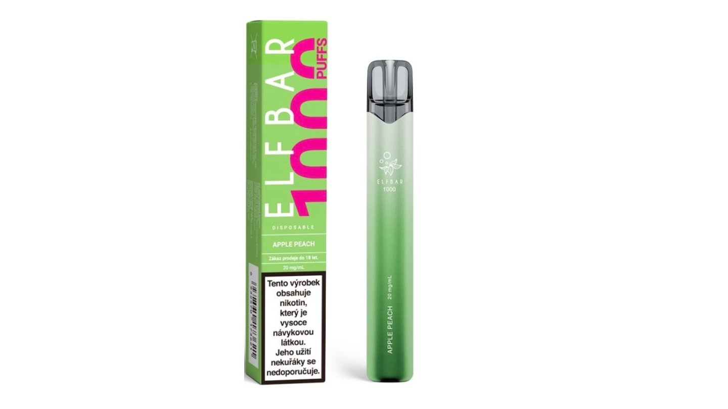 Elf Bar 1000 elektronická cigareta 20mg Apple Peach 