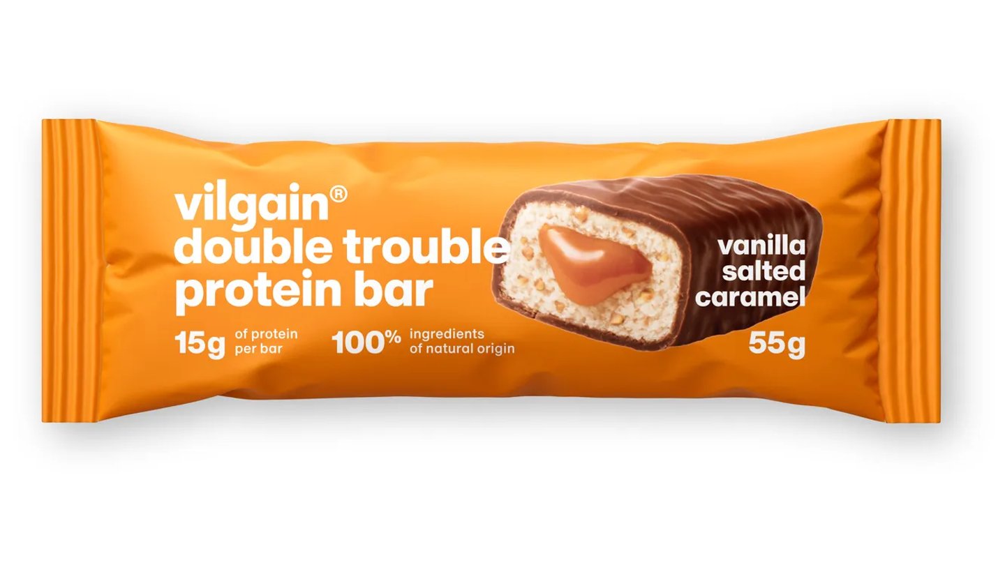 vilgain - double trouble protein bar - vanilka / slaný karamel